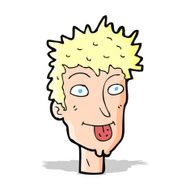 cartoon man sticking out tongue N10