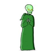 cartoon skeleton in black robe N4