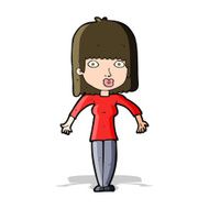 cartoon woman shrugging N22