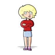 cartoon woman wit crossed arms N4