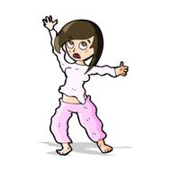 cartoon frightened woman N13