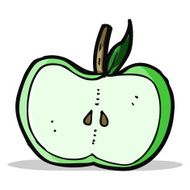 cartoon apple half N4