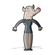 cartoon friendly werewolf woman N3