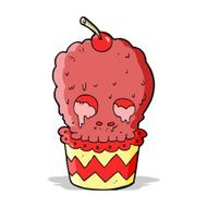 spooky skull cupcake cartoon N5