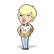 cartoon cool relaxed woman N4