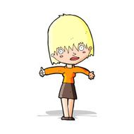 cartoon curious woman N26