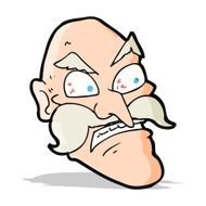 cartoon angry old man N59
