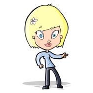 cartoon pretty woman pointing N13