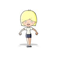 cartoon happy woman N99