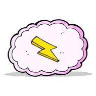 cartoon cloud and lightning bolt symbol N4