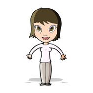 cartoon woman shrugging shoulders N164