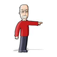 cartoon old man gesturing Get Out! N5