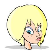cartoon pretty female face pouting N5