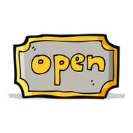 Cartoon Open Sign N4
