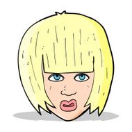cartoon annoyed girl with big hair N4