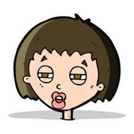 cartoon woman narrowing eyes N4
