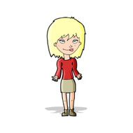 cartoon woman shrugging shoulders N167