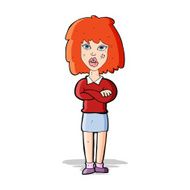 cartoon tough woman with folded arms N4