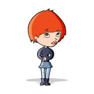 cartoon nervous woman N16