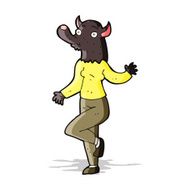 cartoon dancing werewolf woman N4
