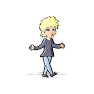 cartoon woman shrugging shoulders N168