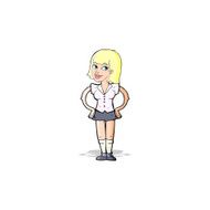 cartoon woman with hands on hips N73