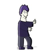 cartoon vampire waving hands N4