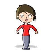 cartoon surprised woman N84