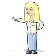 cartoon pretty woman pointing N14