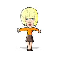 cartoon annoyed woman N74