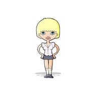 cartoon woman with hands on hips N74