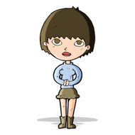 cartoon woman waiting patiently N5
