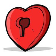 cartoon heart with keyhole N9