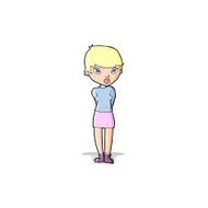cartoon shy woman N16