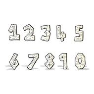 cartoon wooden numbers N5