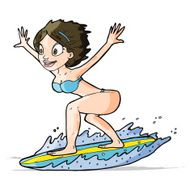 Cartoon Surfer Girl N11