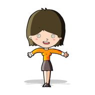 cartoon excited woman N46