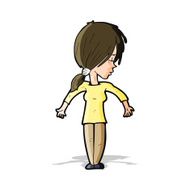cartoon woman shrugging shoulders N171