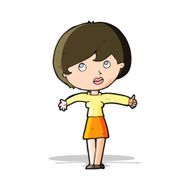 cartoon woman giving thumbs up N5