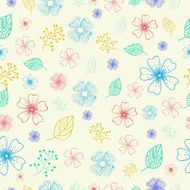 flower seamless pattern concept of retro style color N2