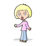 cartoon tired woman N11