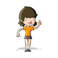 cartoon woman with idea N95