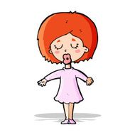 cartoon woman in dress N14