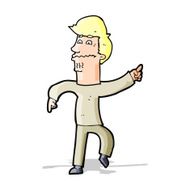 cartoon worried man pointing N10