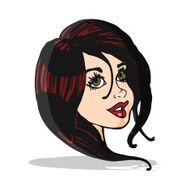 cartoon pretty female face N32