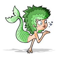 cartoon mermaid blowing a kiss N4