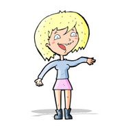 cartoon waving woman N45