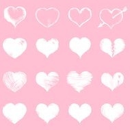 Vector Set of Sketch Hearts N3