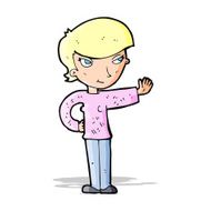 Cartoon Woman Waving N104