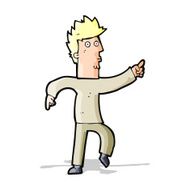 cartoon worried man pointing N11